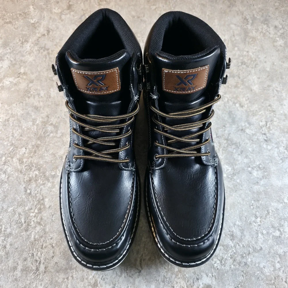 XRAY Men's Dover Faux Leather Lace Up Casual Ankle Boot Shoes Black Size 12 New